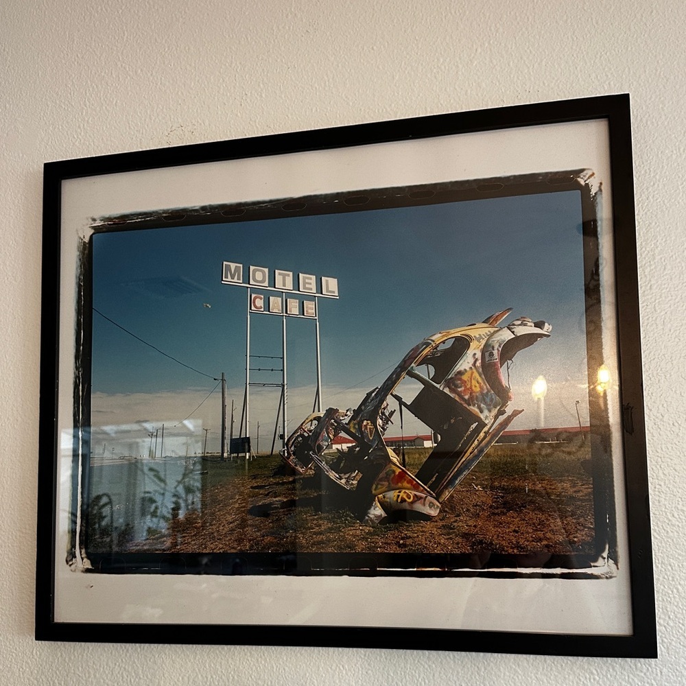 Framed art. Photography in a black frame.